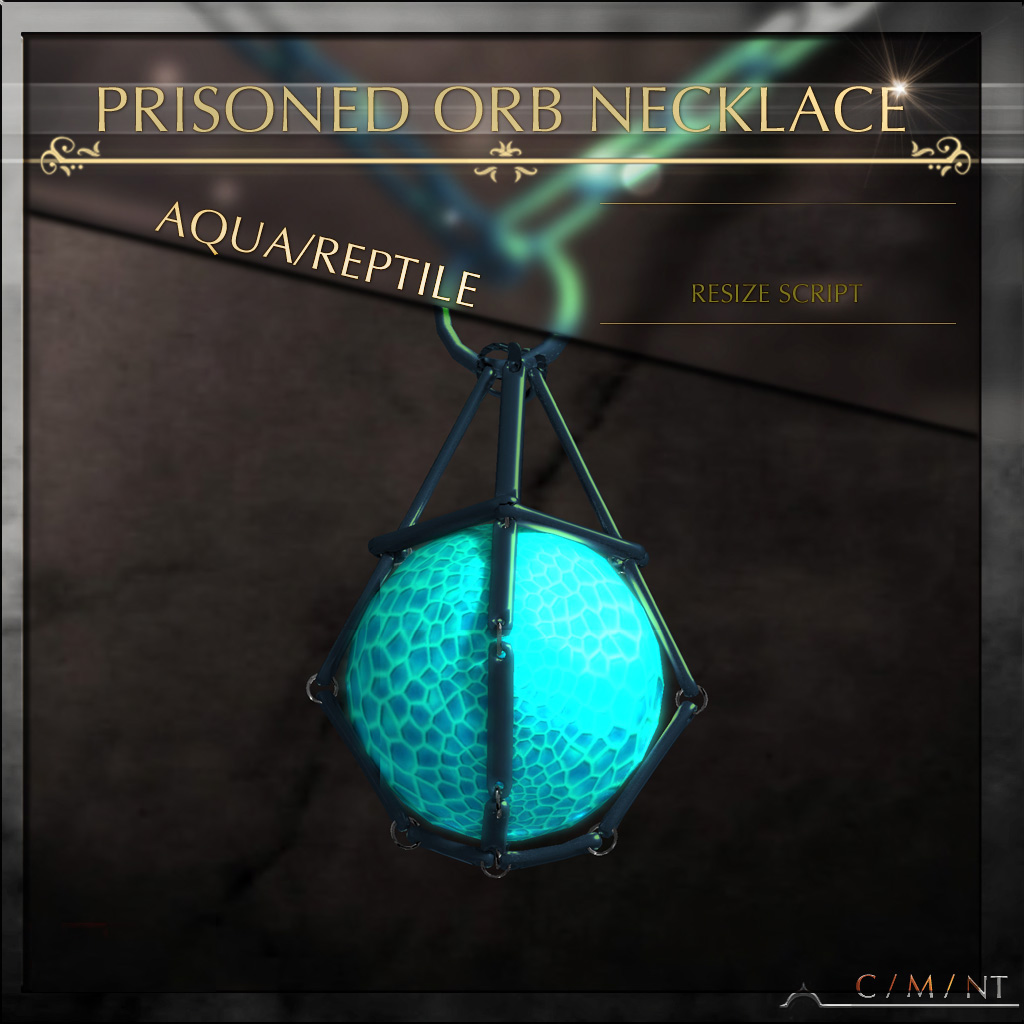 -Birth- 'Prisoned Orb' Necklace AQUA