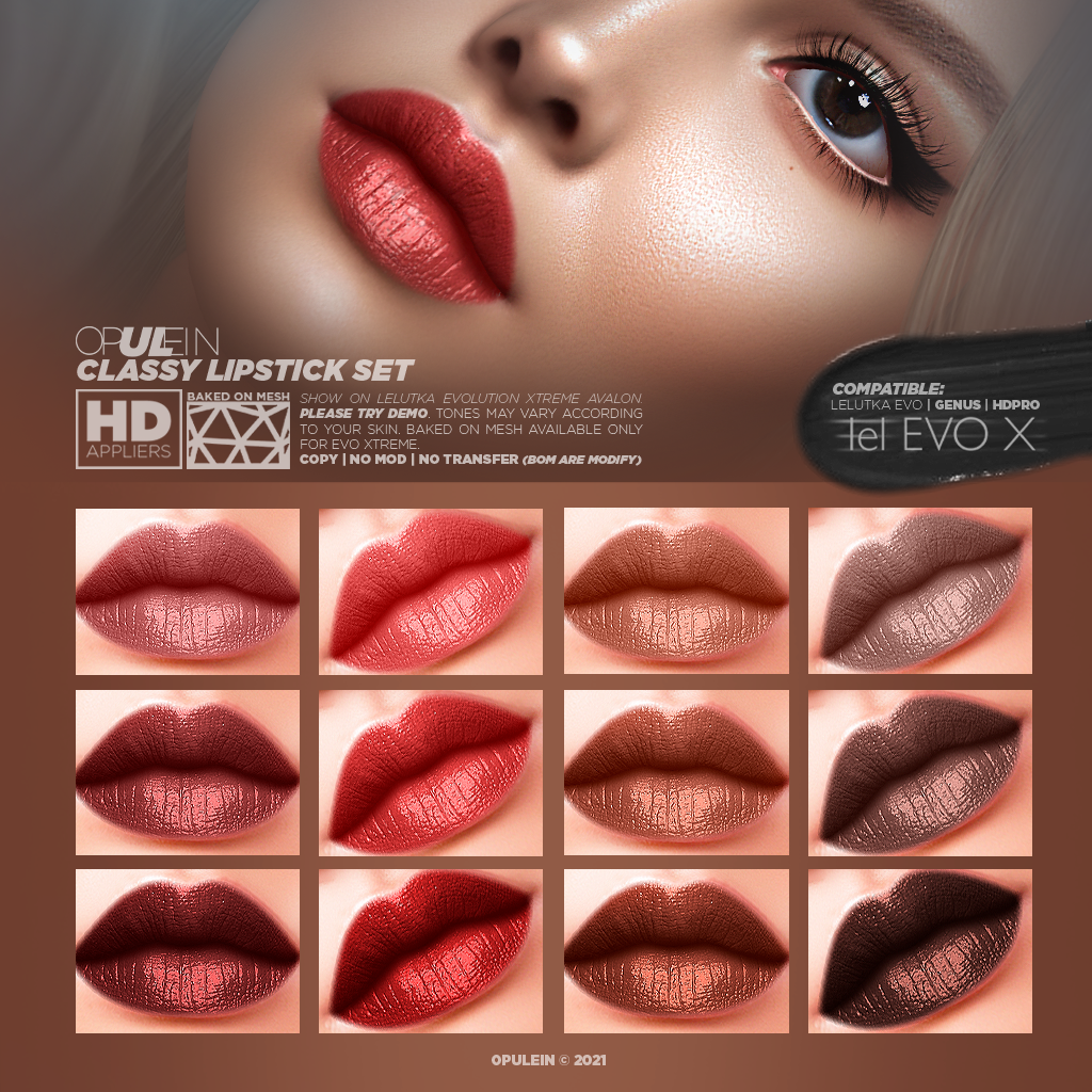 Second Life Marketplace - 3.Sixty - Classic Red Lipstick Lelutka