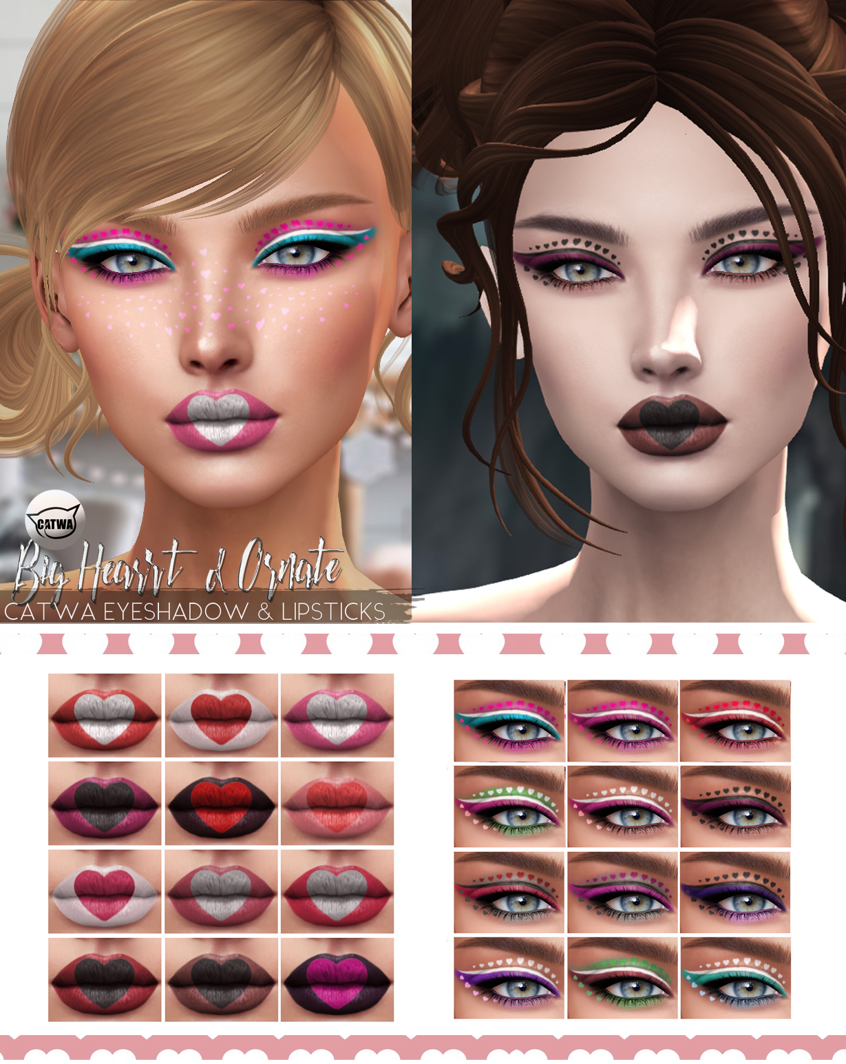 -Birth- 'Big Heart &amp; Ornate' Catwa Lipstick and Eyeshadow